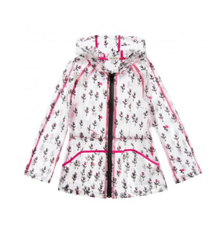 Kenzo Kids Unisex Allover Printed Raincoat Multicolor