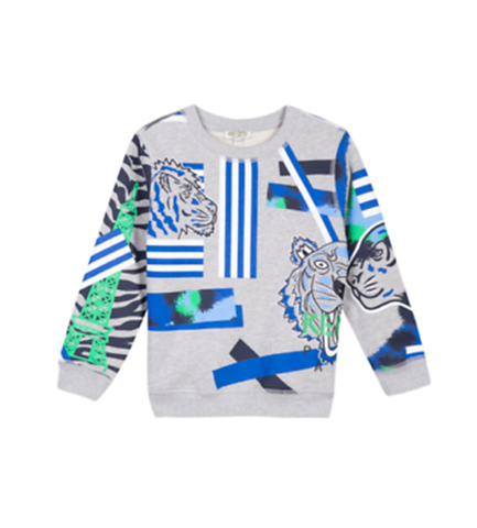 KENZO Kl15618 Grey Marl Donatello Sweatshirt